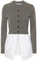 Thumbnail for your product : Alexander Wang Layered Oxford & Knit Cardigan