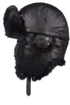 Thumbnail for your product : Woolrich Genuine Fur Lined Leather Aviator Cap