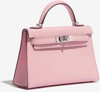 Replica Hermes Kelly Mini II Sellier Handmade Bag In Rose Sakura Chevre  Mysore Leather
