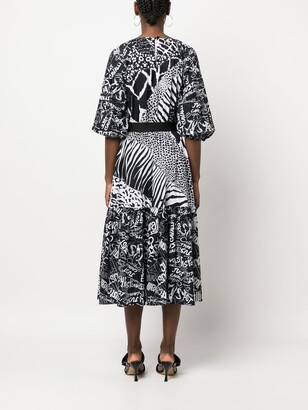 Just Cavalli Graphic-Print Flared Dress