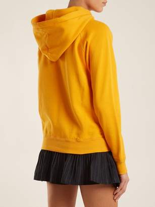Etoile Isabel Marant Malibu Flocked Logo Cotton Blend Hooded Sweatshirt - Womens - Yellow
