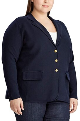 Lauren Ralph Lauren Plus Size Combed Cotton Nylon Long Sleeve Blazer -  ShopStyle