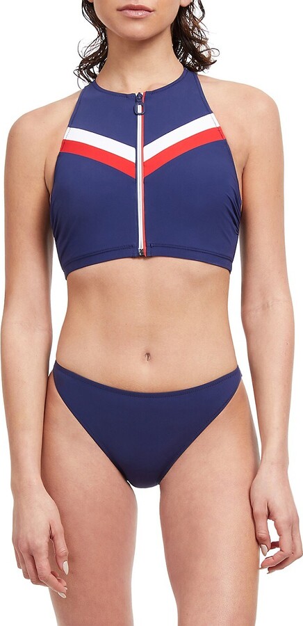 Gottex Swimwear High-Neck Zip Bikini Top - ShopStyle Two Piece Swimsuits