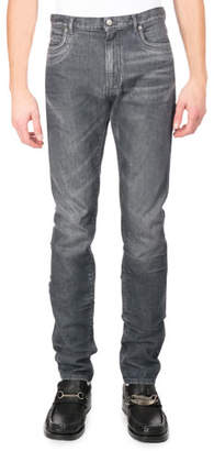 Maison Margiela Faded Denim Straight-Leg Jeans, Gray