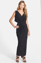 Thumbnail for your product : T-Bags 2073 Tbags Los Angeles Draped Front Knot Maxi Dress