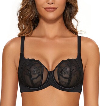 Deyllo Women's Sexy Lace Push Up Bra Padded Floral Contour