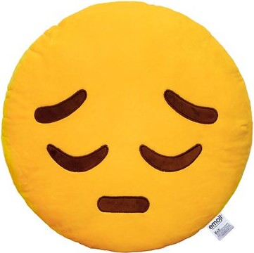 EvZ Emoji Pensive Face Emoticon Cushion Stuffed Plush Soft