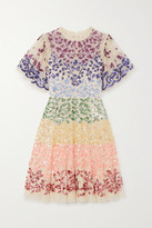 Thumbnail for your product : Needle & Thread Jasmine Hemsley Chakra Sequin-embellished Tulle Mini Dress - White