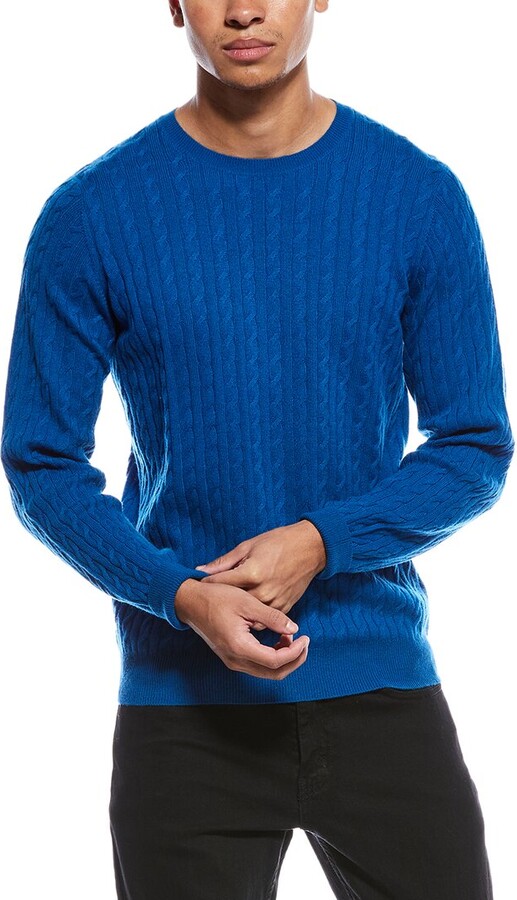 Brodie Cashmere Twist Cable Wool & Cashmere-Blend Crewneck Sweater