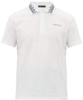Thumbnail for your product : Versace Embroidered-collar Cotton Polo Shirt - Mens - White