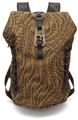 Fendi Ferrino Logo-jacquard Canvas Backpack - Brown Multi