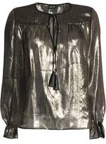 Thumbnail for your product : Just Cavalli Tasselled Lame Silk Blouse