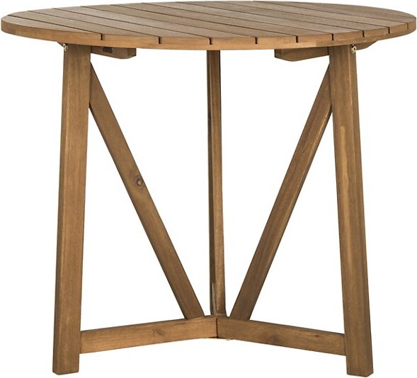 Alder & Ore Carmelita Round Outdoor Bistro Table in Brown