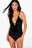 Thumbnail for your product : boohoo Amy Velvet Plunge Body