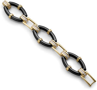 Monica Rich Kosann 18K Gold & Black Ceramic Link Bracelet with Diamonds