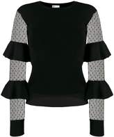 Thumbnail for your product : RED Valentino Ruffle Panelled Sleeve Top