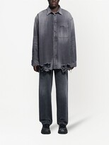 Thumbnail for your product : Balenciaga Destroyed-Hem Denim Shirt