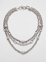 Thumbnail for your product : Majorica 10MM Pearl-Accented Triple Chain Necklace