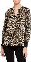 Thumbnail for your product : Laundry by Shelli Segal Leopard-Print Long-Sleeve Blouse