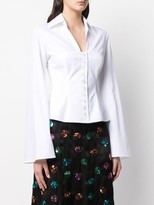 Thumbnail for your product : Sara Battaglia V-Neck Buttoned Shirt