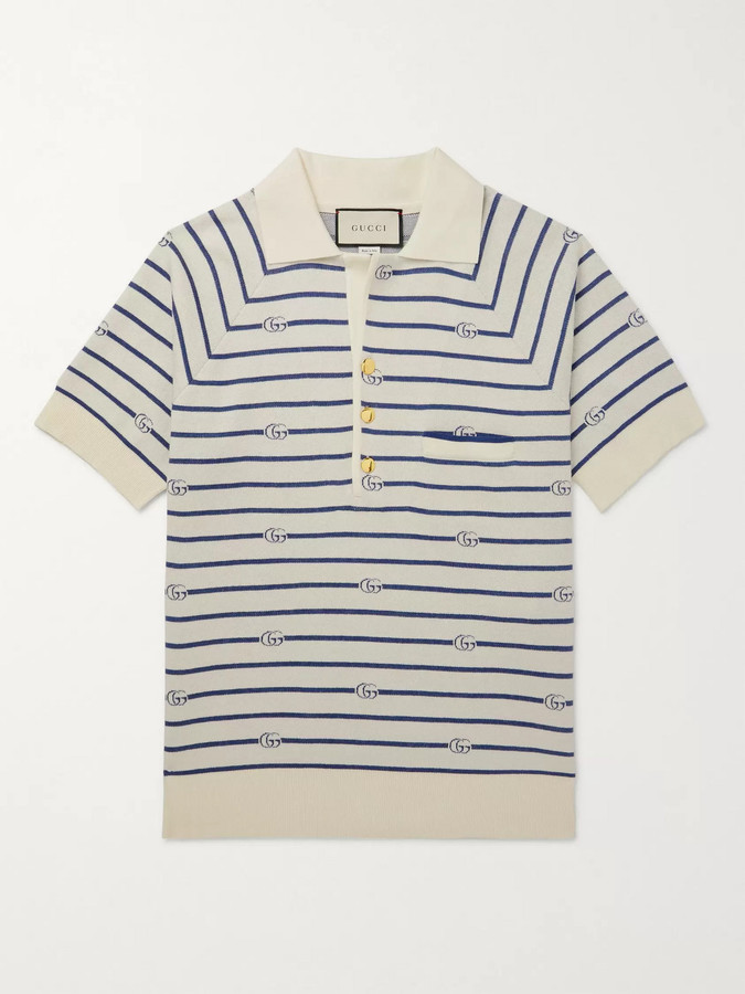 logo intarsia cotton piqué polo shirt