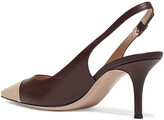 Thumbnail for your product : Gianvito Rossi Lucy 70 Two-tone Leather Slingback Pumps