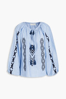 Thumbnail for your product : Sachin + Babi Cella gathered embroidered linen top