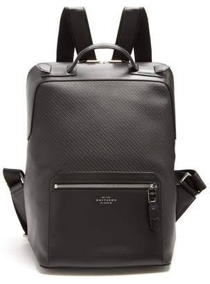 Smythson Greenwich woven-leather backpack