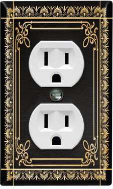 WorldAcc Victorian Vintage Elegant Damask Wire Frame 1 -Gang Toggle Light Switch Wall Plate