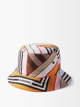 Burberry Abstract-print Silk Bucket Hat - Multi