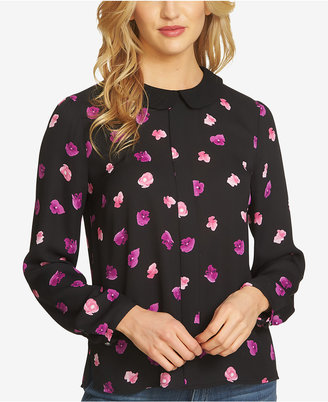 CeCe Collared Printed Blouse