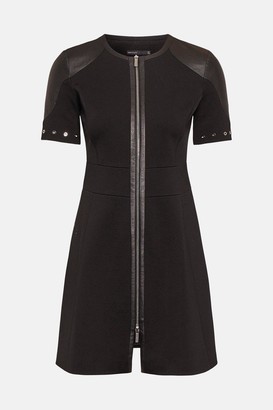 Karen Millen Italian Structured Jersey Zip Front Dress