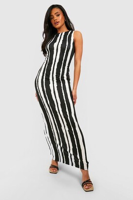 boohoo Mono Stripe Sleeveless Maxi Dress - ShopStyle