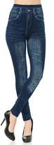 Thumbnail for your product : VIRGIN ONLY Women's Denim Jeans Printed Elastic Waist Band Seamless Leggings (, Size OS)
