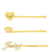 Thumbnail for your product : Juicy Couture Set Of 3 Crown Hair Slides