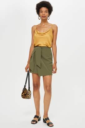 Topshop Womens Pelmet Detail Skirt - Khaki