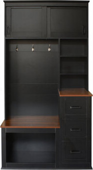 Modern Entryway Bench with Coat Rack