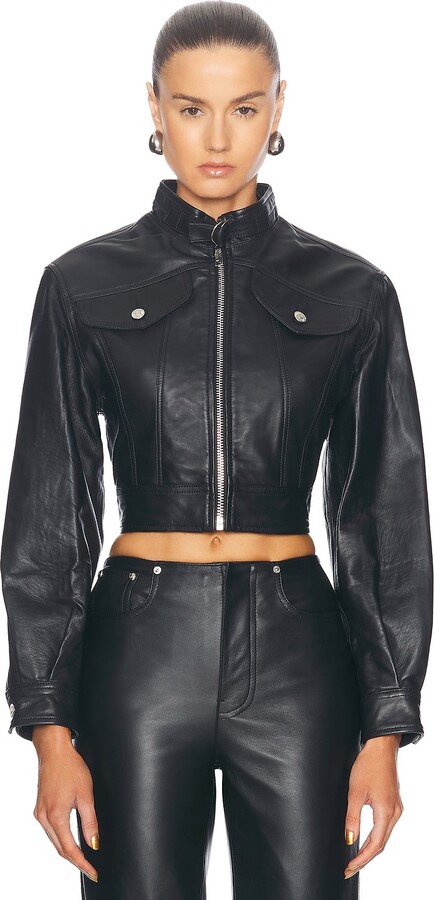 Moschino Jeans Leather Jacket in Black