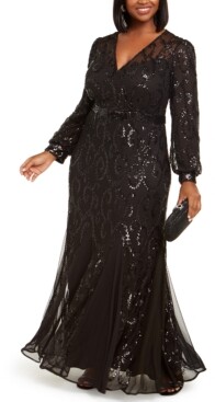 macys plus size dresses black