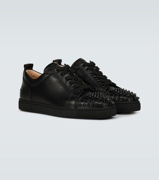 Louis Junior Spikes Rubber-Trimmed Mesh and Suede Sneakers