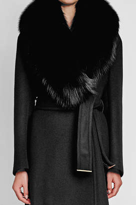 Roberto Cavalli Virgin Wool Coat with Fox Fur