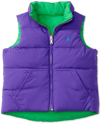 Ralph Lauren Reversible Down Full-Zip Vest, Toddler & Little Girls (2T-6X)