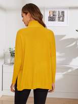 Thumbnail for your product : Shein Waffle Knit High Neck Sweater
