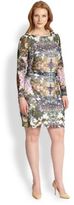 Thumbnail for your product : Kay Unger Kay Unger, Sizes 14-24 Printed Ruched Mesh Dress