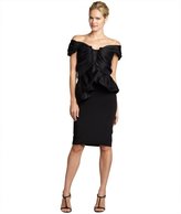 Thumbnail for your product : Marchesa black off the shoulder peplum cocktail dress