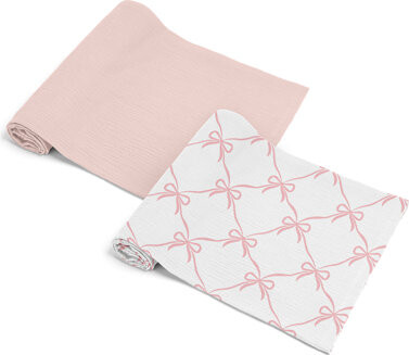 Sweet Jojo Designs Ballerina and Ballet Bows 2 Pack Muslin Baby Swaddle Blankets