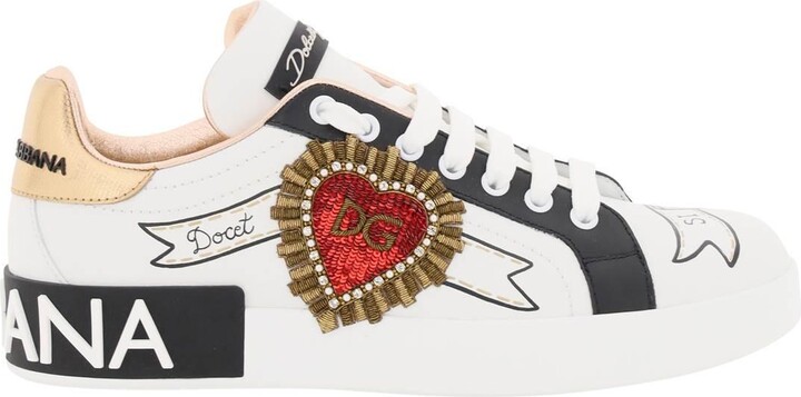 Dolce & Gabbana portofino sneakers with heart - ShopStyle