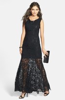 Thumbnail for your product : Jump Apparel Open Back Lace Trumpet Gown (Juniors)