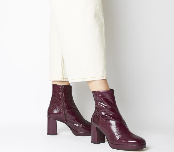 office burgundy boots