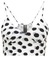 Thumbnail for your product : Norma Kamali Watercolour Polka-dot Cropped Top - White Black